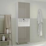 haaus Soldat Baie Zaria, 4 Usi, Gri Lucios/Alb, MDF, L 60 x l 27 x H 190 cm (922634)
