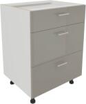 haaus Corp Baza Karo, 3 Sertare, Gri Lucios/Alb, MDF, 60 x 50 x 80 cm (924126)