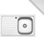 haaus Chiuveta Sanobi, 1 Cuva dreapta, Inox texturat, pe masca, 80 x 50 cm (21116)