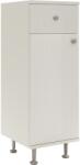 haaus Corp Baie Zaria, 1 Sertar, 1 Usa, Alb lucios/Alb, MDF, L 30 x l 35 x H 85 cm (912888)