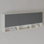 haaus Dulap suspendat Malmo, 3 Usi, Stejar Alb/Antracit, 164 x 27 x 60 cm (922832)