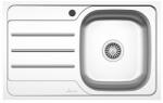 haaus Chiuveta Sanobi, 1 Cuva dreapta, Inox lucios, pe blat, 80 x 50 cm (36913)