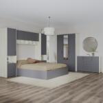 haaus Set dormitor Malmo V12, Pat 200 x 140 cm, Stejar Alb/Antracit (923181)