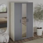 haaus Dulap Malmo, 3 Usi, Stejar Alb/Antracit, 120 x 52 x 200 cm (922931)