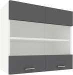 haaus Corp Superior Karo, 2 Usi, cu sticla, Antracit/Alb, 80 x 30 x 60 cm (917548)