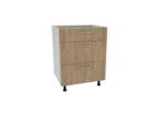 haaus Corp Baza Karo, 3 Sertare, Lemn Natural/Alb, 60 x 50 x 80 cm (505271)