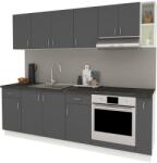 haaus Set Bucatarie Karo V17, Antracit/Alb, Blat Thermo 28 mm, L 240 cm