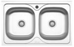 haaus Chiuveta Sanobi, 2 Cuve universale, Inox lucios, pe masca, 80 x 50 cm (21115)