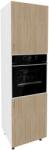 haaus Corp Turn Karo, 2 Usi, cu spatiu cuptor, Lemn Natural/Alb, 60 x 57 x 210 cm (917340)