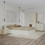 haaus Set dormitor Malmo V4, Pat 200 x 140 cm, Stejar Artisan/Argila (923464)
