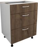 haaus Corp Baza Karo, 3 Sertare, Stejar Bronz/Alb, 60 x 50 x 80 cm (911881)