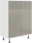 haaus Corp Baie Zaria, 2 Usi, Gri Lucios/Alb, MDF, L 60 x l 35 x H 85 cm (922573)