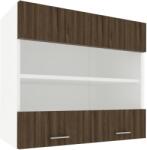 haaus Corp Superior Karo, 2 Usi, cu sticla, Stejar Bronz/Alb, 80 x 30 x 60 cm (917388)