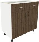 haaus Corp Baza Karo, 2 Sertare, 2 Usi, Stejar Bronz/Alb, 80 x 50 x 80 cm (917401)