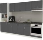 haaus Set Bucatarie Karo V24, Antracit/Alb, Blat Thermo 28 mm, L 280 cm