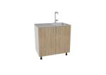 haaus Corp Masca Chiuveta Karo, 2 Usi, Lemn Natural/Alb, 80 x 50 x 80 cm (505042)