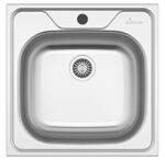 haaus Chiuveta Sanobi, 1 Cuva universala, Inox lucios, pe blat, 48 x 48 cm (34890)