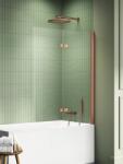 New Trendy New Soleo Copper Brushed paravan cadă 120 cm două piese cupru periat/sticlă transparentă P-0126 (P0126)