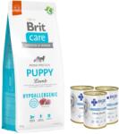 Brit CARE Hypoallergenic Puppy Lamb 12kg+3xENZO VET Hypoallergenic diet with turkey for dogs 400g