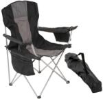 Garthen Scaun de camping pliabil XL cu geantă frigorifică, negru/gri (SC00253)