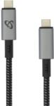 SBOX Кабел SBOX CTYPE-15-100W, от USB C(м) към USB C(м), 1.5m, 100W, сив (CTYPE-15-100W)
