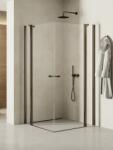 NEW TRENDY New Soleo Gunmetal Brushed zuhanykabin 100x100 cm négyzet grafit csiszolt/átlátszó üveg K-2187