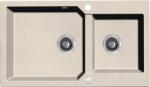 Kuchinox Milos, 2 rekeszes gránit mosogató 860x500x215 mm + szifon, bézs, LAV-SPM_4208 (LAV-SPM_4208)