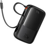 Baseus Acumulator Extern Lightning, 2x Type-C, USB, 22.5W, 10000mAh + Cablu Type-C - Baseus Qpow Pro+ (P10067101113-00) - Black