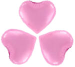 PartyPal Fólia lufi, világos rózsaszín szív, 25 cm, 3 db/cs