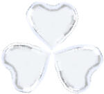 PartyPal Fólia lufi, ezüst szív, 25 cm, 3 db/cs