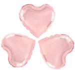 PartyPal Fólia lufi, rose gold szív, 25 cm, 3 db/cs