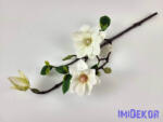 Magnolia 2 fej + bimbó real touch ág 54 cm - Krém