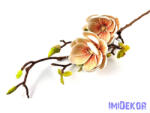 Magnolia 2 fej + bimbó real touch élethű ág 80 cm - Barackos