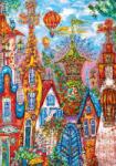 Heye - Puzzle Sat fermecător: Poarta Albastră - 500 piese Puzzle