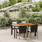 vidaXL Set mobilier de grădină cu perne, 5 piese, negru, poliratan (3184989) - comfy