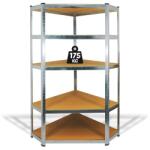 Handy Fémpolc állvány, sarok polc, 5 szintes, max. 175 kg, 180 x 90 x 30 cm, 10846