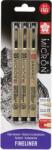 Sakura Pigma Micron Fineliner Технически химикалки Black Set 2 (BLXSDK3CS)