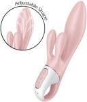Satisfyer - Vibrator cu pompare Air Pump Bunny 3 - silicon roz (4061504038582) Vibrator