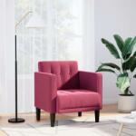 vidaXL bordó bársony kanapészék karfával 53 cm (4100556)