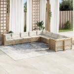 vidaXL 10 részes bézs polyrattan kerti ülőgarnitúra párnával (3262048)