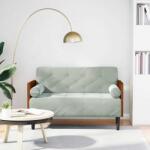 vidaXL világosszürke bársony loveseat kanapé párnákkal 110 cm (4100601) - vidaxl