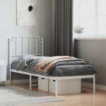 vidaXL fehér fém ágykeret matrac nélkül fejtámlával 180 x 200 cm (373926)