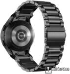  Fém okosóra szíj, Rozsdamentes acél, Csatos, Gombos gyorskioldó, Fekete, Samsung Galaxy Watch FE, Watch4, Watch5, Watch5 Pro, Watch6, Watch7