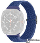 Samsung Galaxy Watch Ultra, Okosóra szíj, Légáteresztő szövet, Fonott, 220mm hosszú, Kék
