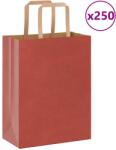 vidaXL 250 db piros papírzacskók fogantyúkkal 21x11x28 cm (4101979)
