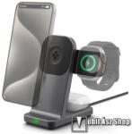 Spigen ONETAP PRO3 3 az 1-ben Apple Watch, Airpods és iPhone asztali tartó, Qi Wireless töltő funkcióval, 15W, MagSafe támogatás, Gyorstöltés támogatás, Apple Watch töltő nem tartozék, Type-C port, Fekete (A