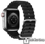 DUX DUCIS okosóra szíj - FEKETE - szilikon, csőszerkezetes struktúra, állítható, csatos - Apple Watch Series 1/2/3 42mm / 4/5/6/SE 44mm / 7/8 45mm / Ultra 49mm