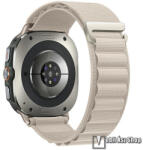 Samsung Galaxy Watch Ultra, Okosóra szíj, Alpesi szíj, Állítható méret, Egybe­szőtt szövet­, Z kapocs, Légáteresztő, Törtfehér
