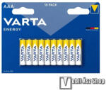 VARTA ENERGY tartós elem, 10db / csomag, AAA, R3, 1.5V, alkáli (4103229491)