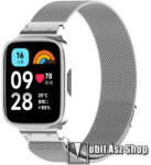  Okosóra fém szíj / fém tok (bumper) - EZÜST - rozsdamentes acél, milánói design, mágneses - 273mm hosszú - Xiaomi Redmi Watch 3 Active / Watch 3 Lite